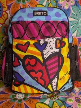 Romero Britto "Hearts" Pop Art Backpack – BRITTO for Giftcraft, 2010